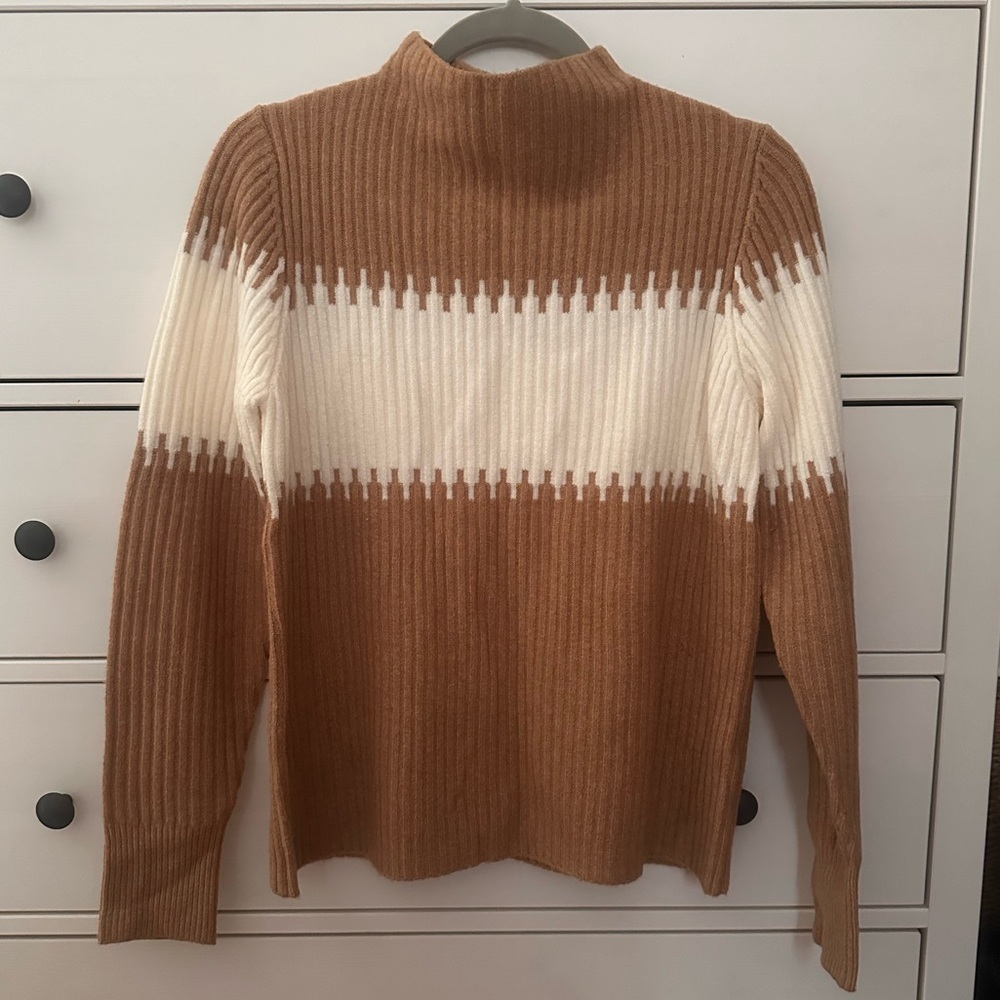 French Connection Tan Ribbed Sweater